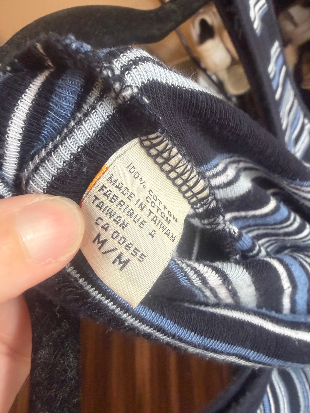 90s vintage Sleeveless Striped Maxi Dress - Navy/Gray - Picture 9 of 15